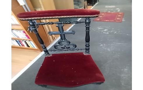 PRIE DIEU BOIS ASSISE VELOURS