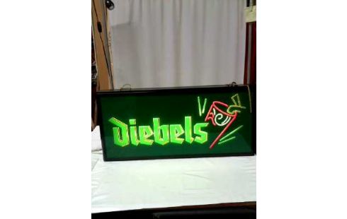 LEUCHTSCHILD I.R. REKLAME <DIEBELS> GRÜN