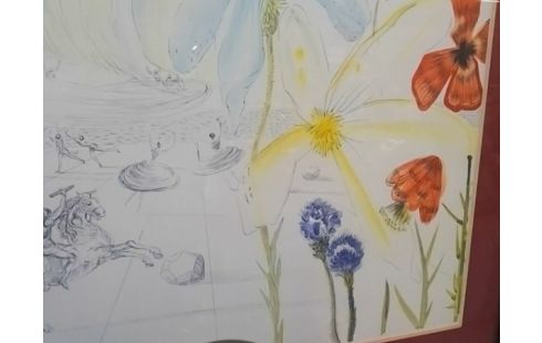 LITHOGRAPHIE SHIPS & FLOWERS , SALVADOR DALI, 1956