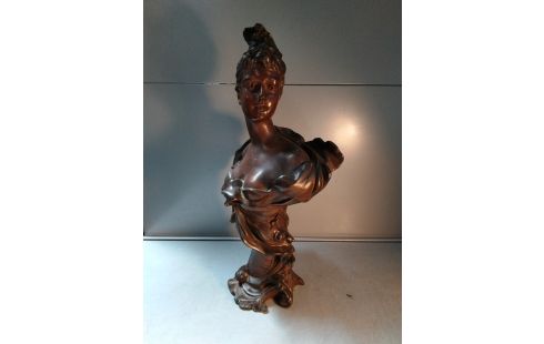 SCULPTURE BRONZE BUSTE FEMME J.FAIRO
