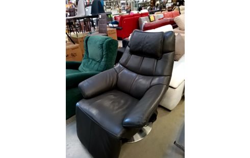 FAUTEUIL RELAX CUIR MARRON SYSTÈME DÉFECTUEUX