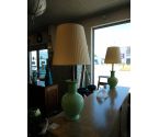 LAMPE VERTE ABAT JOUR PLISSÉ