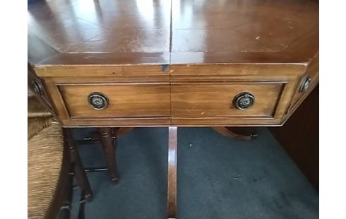 TABLE OCTOGONALE STYLE ANGLAIS PIED ABÎMÉ 3 ALLONGES