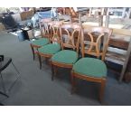 4 CHAISES LOT TISSU VERT