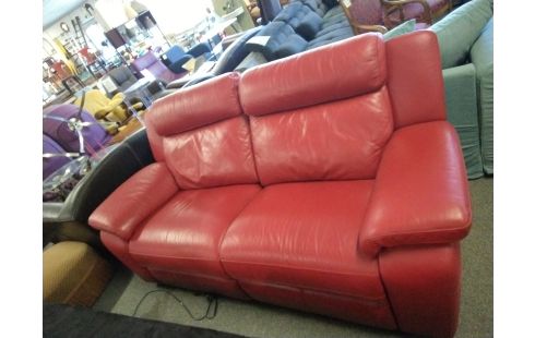 CANAPE CUIR ROUGE RELAX ÉLECTRIQUE POLTRONESOFA