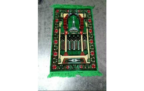 GEBETSTEPPICH GRÜN PLÜSCH-SAMT MOSCHEE