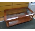 TABLE BASSE MERISIER AVEC PLATEAU VERRE