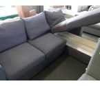 CANAPE D'ANGLE CONVERTIBLE COFFRE TISSU GRIS