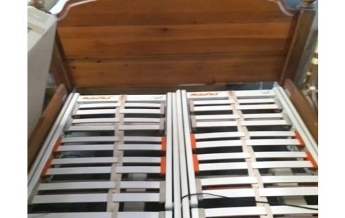LIT RUSTIQUE 140X190 AVEC SOMMIER ELECTRIQUE