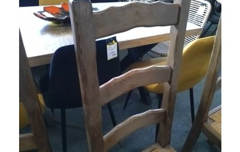 LOT DE 6 CHAISES BOIS PAILLEES