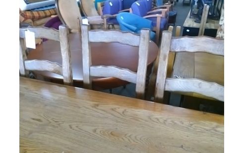 LOT DE 6 CHAISES BOIS PAILLEES