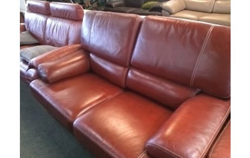 CANAPE 2P ROUGE CUIR