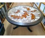 TABLE BASSE CARRELEE MOTIF FEUILLE