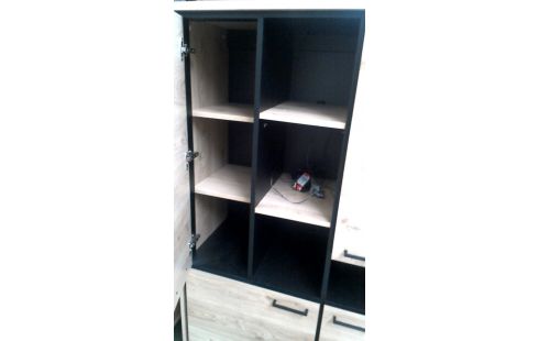 MUEBLE BAJO. LACADO, , MADERA LOOK 4 PUERTAS ILUMINADO