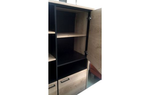 MUEBLE BAJO. LACADO, , MADERA LOOK 4 PUERTAS ILUMINADO