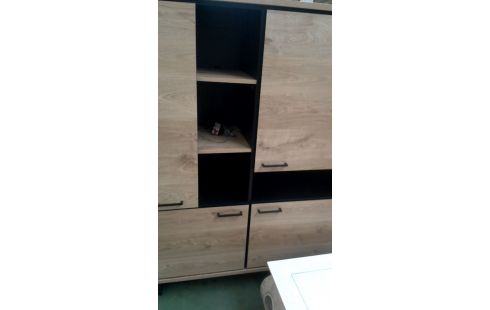 MUEBLE BAJO. LACADO, , MADERA LOOK 4 PUERTAS ILUMINADO