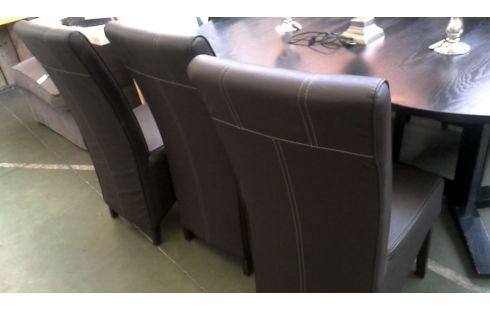6 STOELEN BRUIN SIMILI