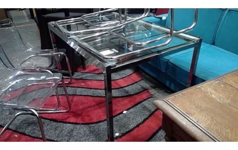 TABLE DESIGN EN VERRE AVEC ALLONGE