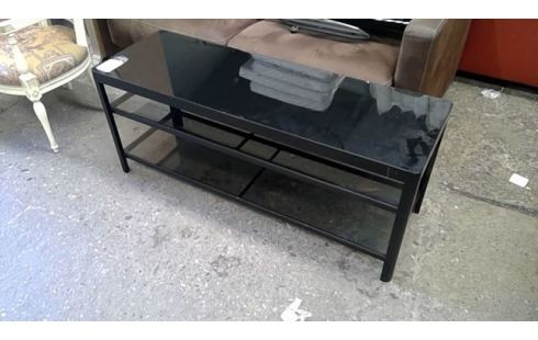 MEUBLE TELE NOIR VERRE