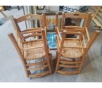 4 CHAISES PAILLEES