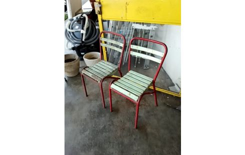 CHAISE METAL ET BOIS