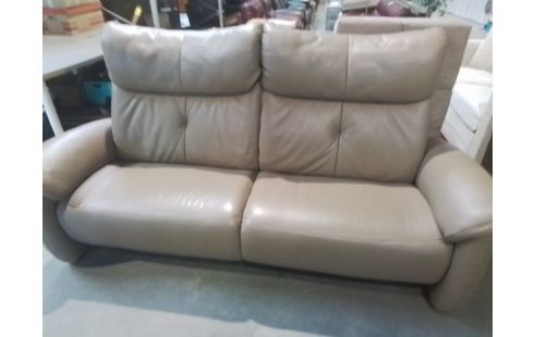 CANAPE CUIR TAUPE HIMOLLA 3P