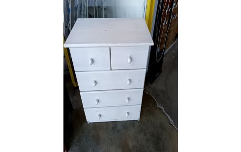 COMMODE 5 TIROIRS BLANCHE