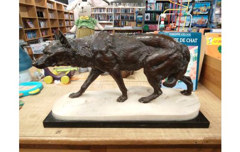 SCULPTURE BRONZE ET MARBRE CHARLES VALTON