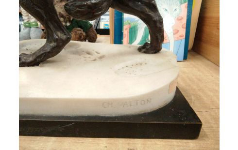 SCULPTURE BRONZE ET MARBRE CHARLES VALTON
