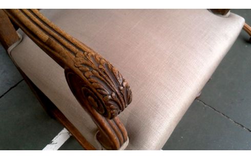 CHAISE BRANCHE CHENE TISSU BRUN