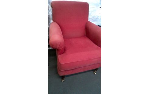 SILLÓN DE CUERO CLUB ROJO TEJIDO