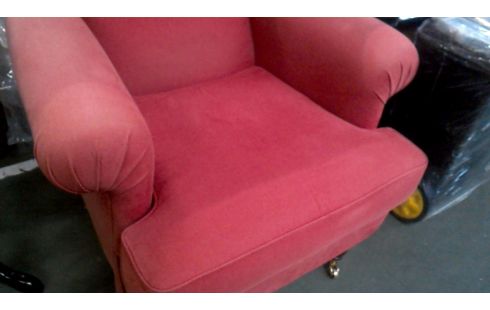 SILLÓN DE CUERO CLUB ROJO TEJIDO