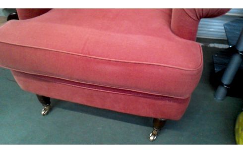 SILLÓN DE CUERO CLUB ROJO TEJIDO