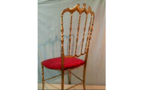 STUHL METALL GOLDFARB. SOFF ROT