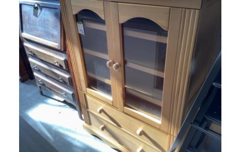 MEUBLE 2 PORTES 2 TIROIRS PIN