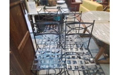 6 CHAISES FER FORGE