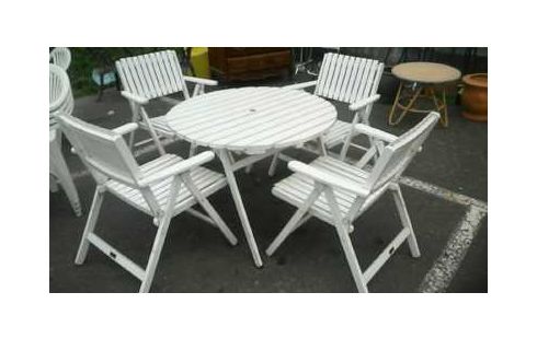 SALON DE JARDIN BOIS 5 PIECES
