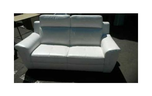 CANAPE CUIR BLANC