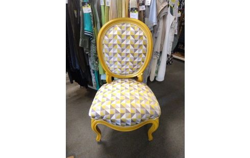 CHAISE LOUIS PHILIPPE TAPISSERIE JAUNE