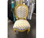 CHAISE LOUIS PHILIPPE TAPISSERIE JAUNE