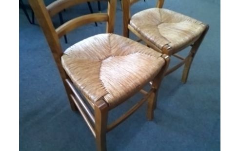 LOT DE 4 CHAISES PAILLEES