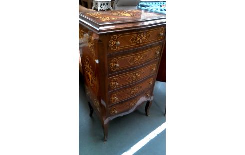 CHIFFONNIER ITALIEN, , MARQUETERIE 5 TIROIRS