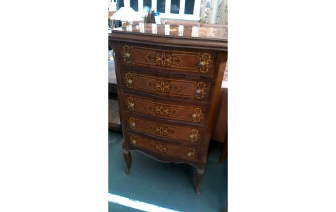 CHIFFONNIER ITALIEN, , MARQUETERIE 5 TIROIRS