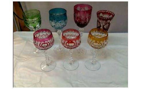 GLAS 7-TLG FARBIG GESCHLIFFEN