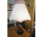 LAMPE CHINOISE FLEURS FOND BLEU