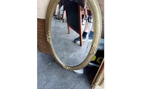 MIROIR DORE OVALE