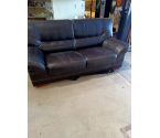 CANAPE CONVERTIBLE CUIR ET PVC CHOCOLAT