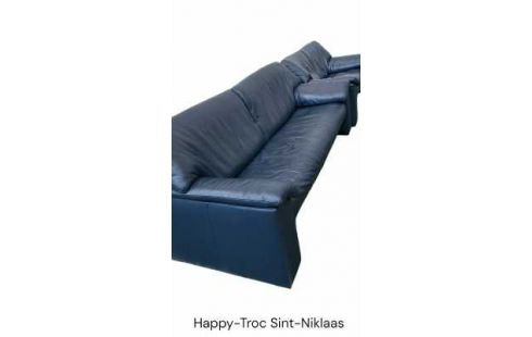 FAUTEUIL CUIR BLEUE 3 PLACES 2 PLACES DESIGN