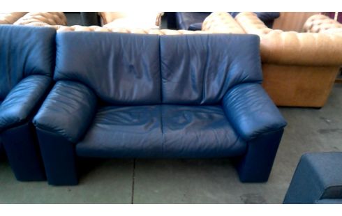 FAUTEUIL CUIR BLEUE 3 PLACES 2 PLACES DESIGN
