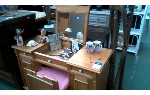 ESCRITORIO, , CÓMODA PINO ESPEJO ABATIBLES
